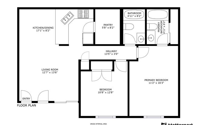 2 beds, 2 baths, 1,100 sqft, $1,299, Unit 4080 12