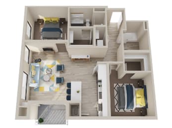 2 beds, 2 baths, 1,124 sqft, $2,325