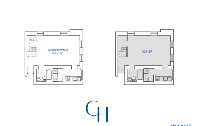 Studio, 1 bath, 439 sqft, $1,453, Unit A-113