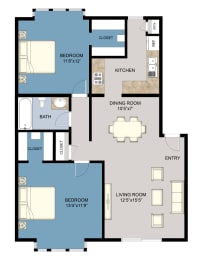 2 beds, 1 bath, 902 sqft, $1,397