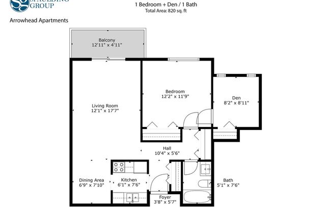 1 bed, 1 bath, 820 sqft, $1,150, Unit 3150-203