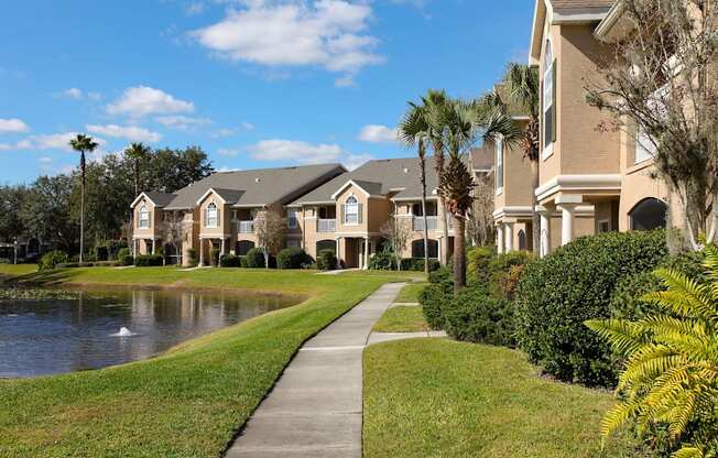 Beautiful scenic area with sidewalks