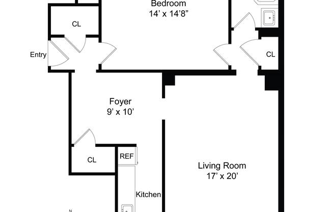 1 bed, 1 bath, $4,500, Unit 10D