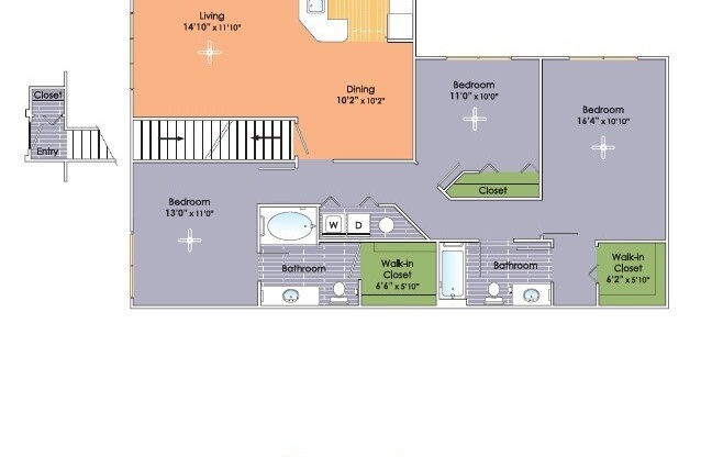 3 beds, 2 baths, 1,317 sqft, $1,925, Unit #205 Granite