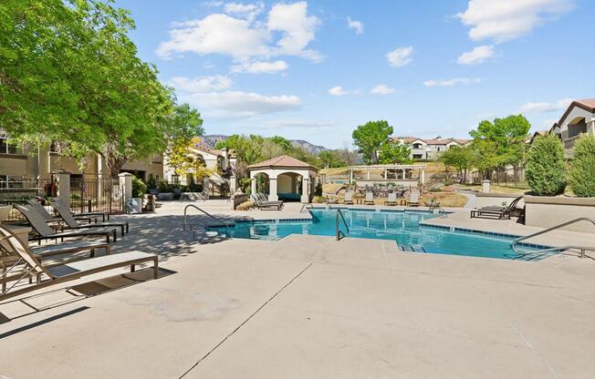 the swimming pool at the preserve at ballantyne commons apartments