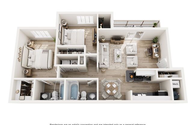 2 beds, 2 baths, 953 sqft, $1,649