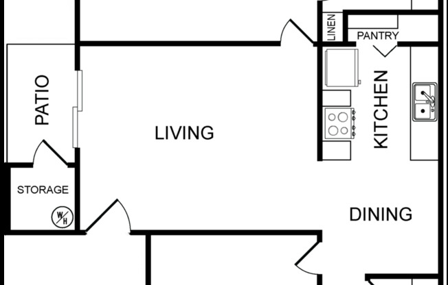 2 beds, 2 baths, 900 sqft, $1,305