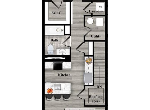 1 bed, 1 bath, 821 sqft, $2,700, Unit Unit 1B