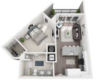 1 bed, 1 bath, 651 sqft, $1,510