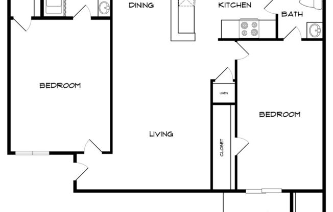 2 beds, 2 baths, 900 sqft, $1,340