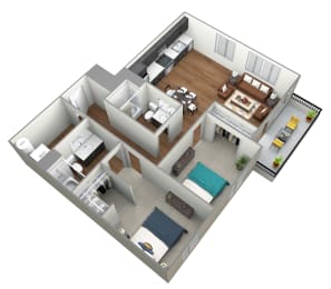 2 beds, 2 baths, 1,009 sqft, $1,940