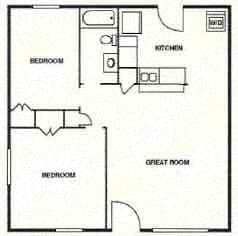 2 beds, 1 bath, 700 sqft, $965