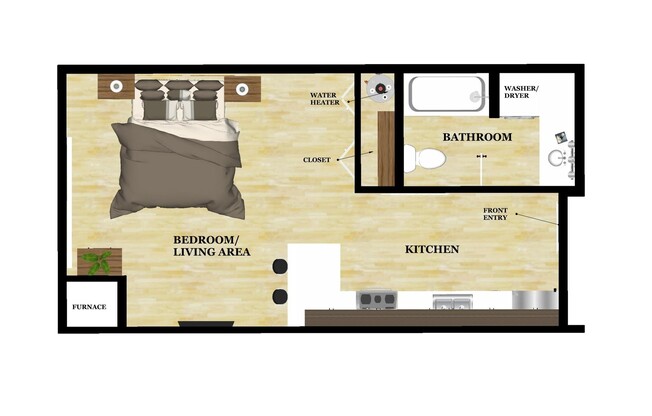 Studio, 1 bath, 444 sqft, $1,175, Unit 3118