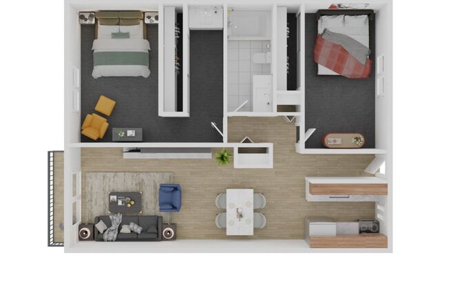 2 beds, 1 bath, 886 sqft, $1,595, Unit 2