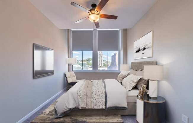 Beautiful Bright Bedroom With Wide Windows at Renaissance at the Power Building, Ohio, 45202