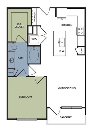 1 bed, 1 bath, 772 sqft, $1,259