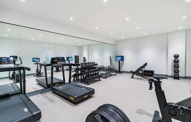 Fitness Center - Now Open in Building A features a fully equipped fitness center, designed for every workout style.