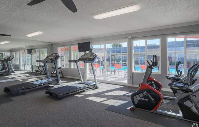 Cardio Machines In Gym at Dover Park Apartments, California