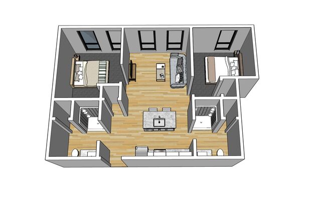 2 beds, 2 baths, 757 sqft, $1,800, Unit S 107