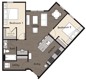 2 beds, 1 bath, 896 sqft, $2,520