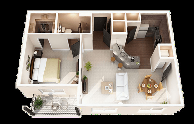 1 bed, 1 bath, 838 sqft, $1,599
