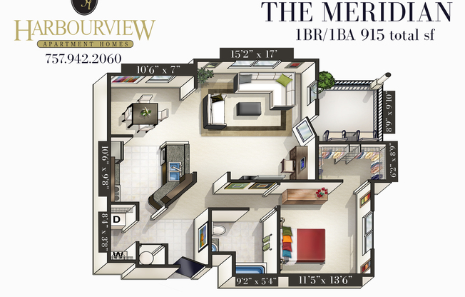 1 bed, 1 bath, 915 sqft, $1,593, Unit 1001-102