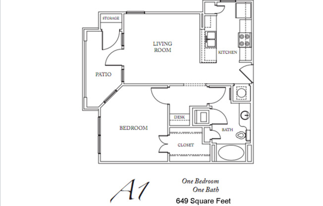 1 bed, 1 bath, 649 sqft, $1,299, Unit 01301