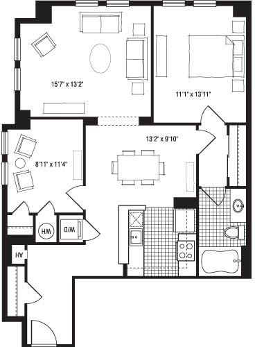 1 bed, 1 bath, 964 sqft, $3,174, Unit 805