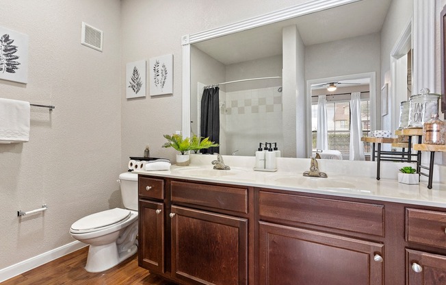 Double vanities and lots of light! at The Fairways at Star Ranch, Hutto
