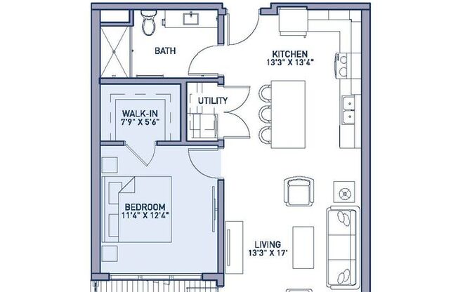 1 bed, 1 bath, 761 sqft, $1,775, Unit 119