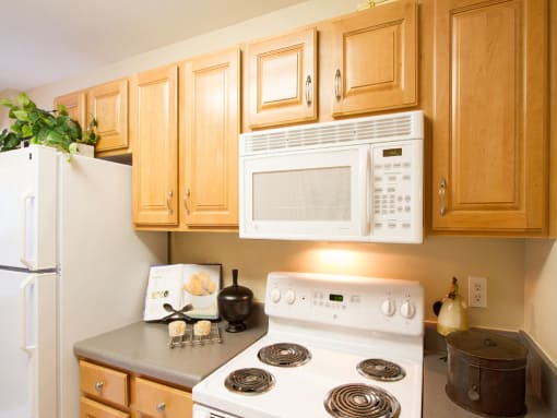 Large kitchen with plenty of food storage options at The Summit at Owings Mills Apartments, Maryland
