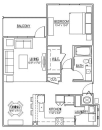 1 bed, 1 bath, 965 sqft, $1,605