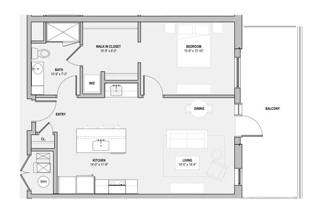 1 bed, 1 bath, 825 sqft, $1,925, Unit 106