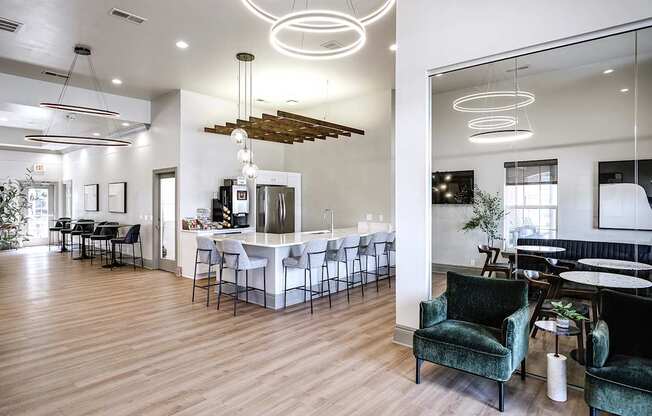 Modern Clubhouse with Community Ktichen at The Landings in Bellevue, NE