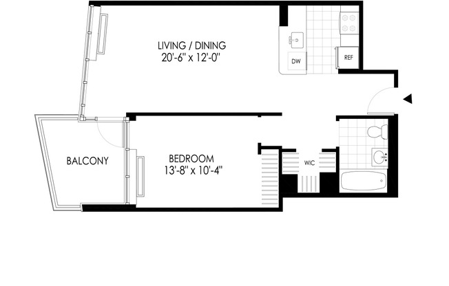 1 bed, 1 bath, $4,112, Unit 1505