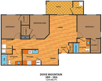 3 beds, 2 baths, 1,313 sqft, $1,786