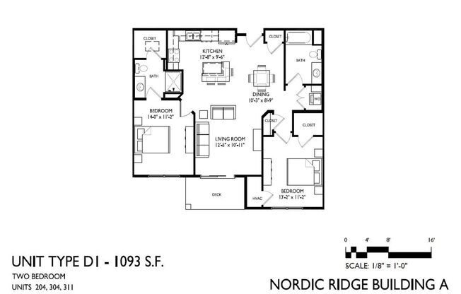 2 beds, 2 baths, 1,141 sqft, $1,795, Unit 205