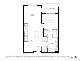 1 bed, 1 bath, 754 sqft, $3,144
