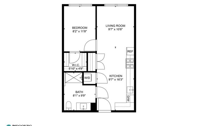 1 bed, 1 bath, 486 sqft, $1,950, Unit 208