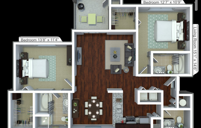 2 beds, 2.5 baths, 1,210 sqft, $2,660