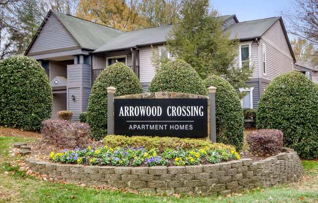 Property signage for Arrowood Crossing in Charlotte, NC