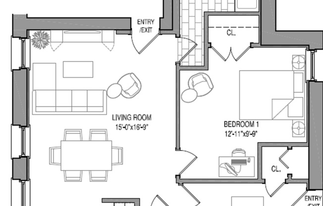 2 beds, 1 bath, 719 sqft, $3,195, Unit 841-2B
