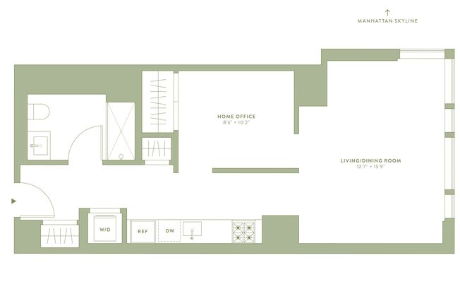 Studio, 1 bath, 618 sqft, $4,369, Unit 21M