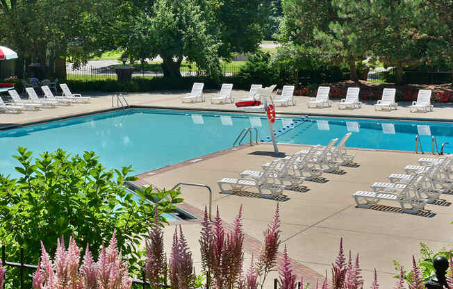 Pool at The Village Apartments, Wixom, MI, 48393