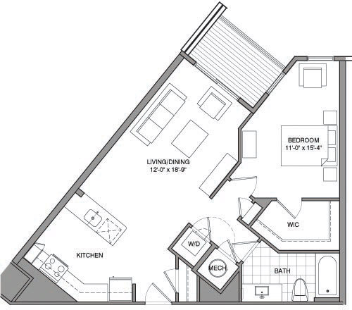 1 bed, 1 bath, 746 sqft, $2,265, Unit 326