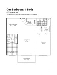 1 bed, 1 bath, 853 sqft, $1,199