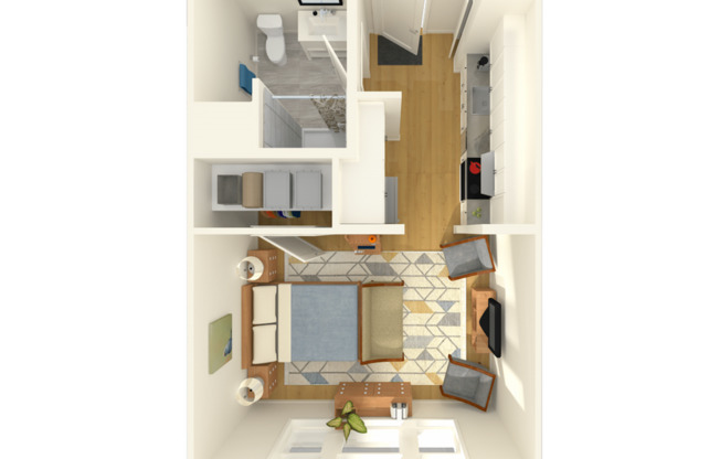 Studio, 1 bath, 425 sqft, $1,700, Unit 208