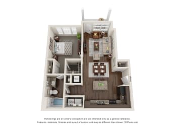 1 bed, 1 bath, 760 sqft, $1,638