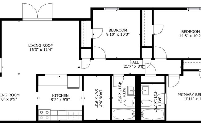 3 beds, 2 baths, 1,130 sqft, $1,472, Unit 36