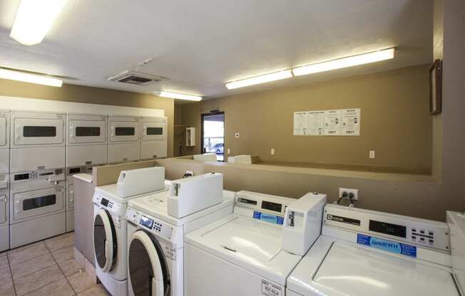 Community laundry facility at Saguaro Villas Apartments in Tucson AZ September 2020